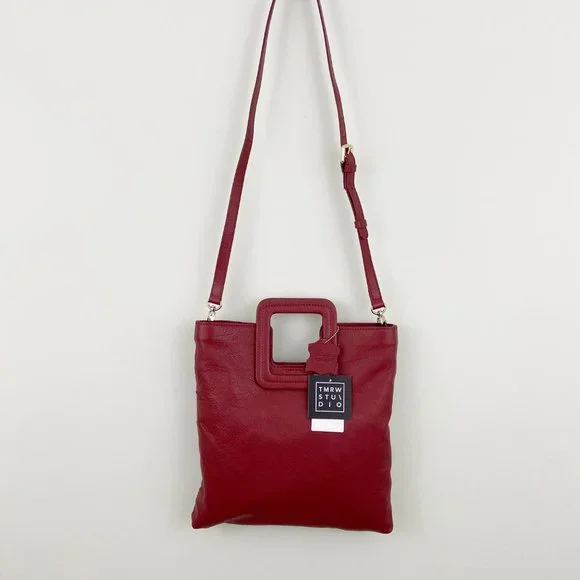 🌺SOLD🌺 TMRW Studio x Anthro | Mahogany Foldover Leather Clutch Crossbody Bag - Picture 5 of 9